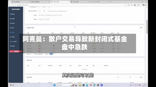阿克曼：散户交易导致新封闭式基金盘中急跌-第1张图片