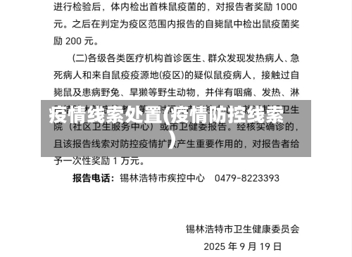 疫情线索处置(疫情防控线索)-第1张图片