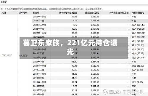 葛卫东家族，221亿元持仓曝光-第1张图片