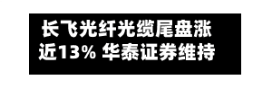 长飞光纤光缆尾盘涨近13% 华泰证券维持“增持	”评级-第1张图片