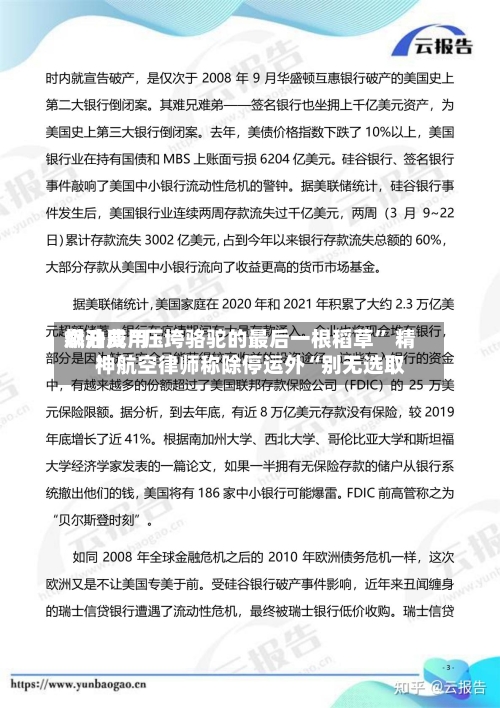 燃油费用飙升成“压垮骆驼的最后一根稻草	” 精神航空律师称除停运外“别无选取”-第3张图片