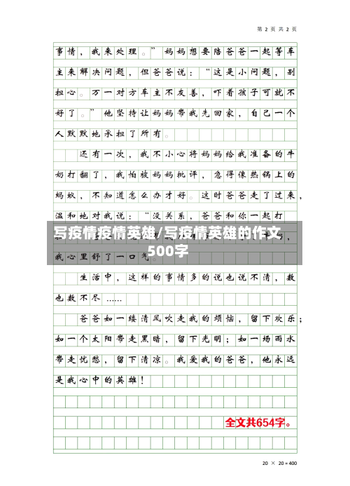 写疫情疫情英雄/写疫情英雄的作文500字-第2张图片