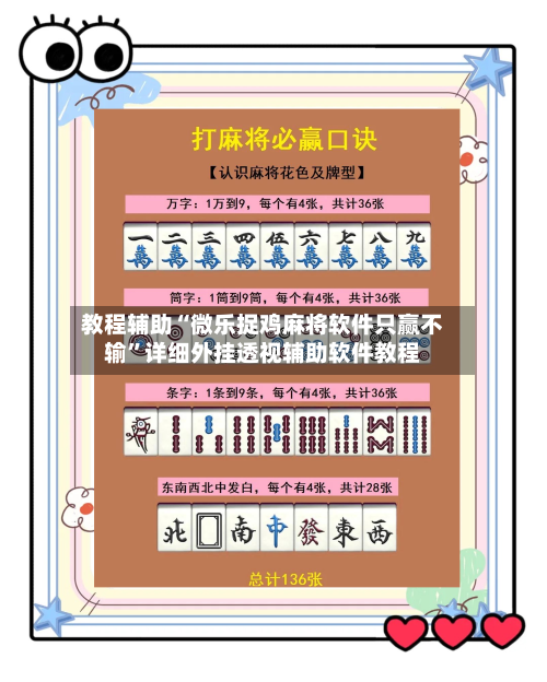 教程辅助“微乐捉鸡麻将软件只赢不输”详细外挂透视辅助软件教程-第1张图片