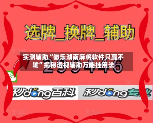 实测辅助“微乐湖南麻将软件只赢不输”揭秘透视辅助万能挂用法-第2张图片