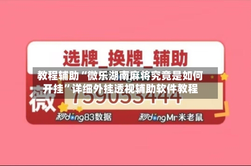 教程辅助“微乐湖南麻将究竟是如何开挂	”详细外挂透视辅助软件教程-第3张图片