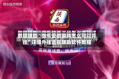 教程辅助“微乐安徽麻将怎么可以开挂”详细外挂透视辅助软件教程-第2张图片