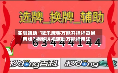 实测辅助“微乐麻将万能开挂神器通用版”揭秘透视辅助万能挂用法-第2张图片