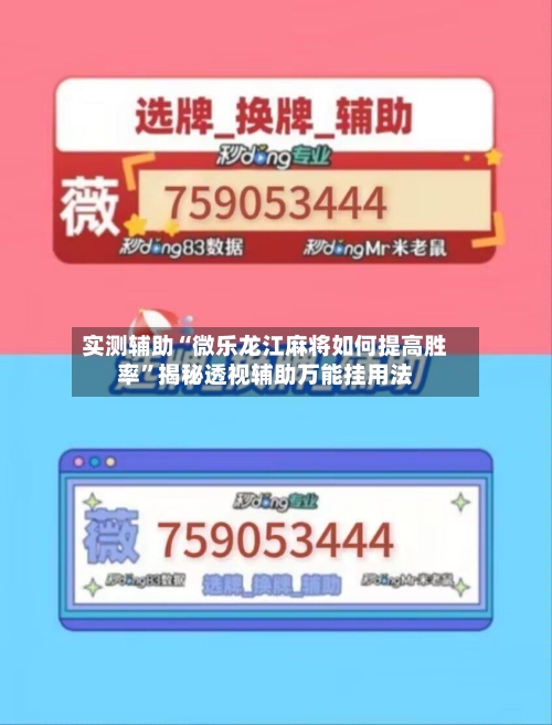 实测辅助“微乐龙江麻将如何提高胜率	”揭秘透视辅助万能挂用法-第3张图片