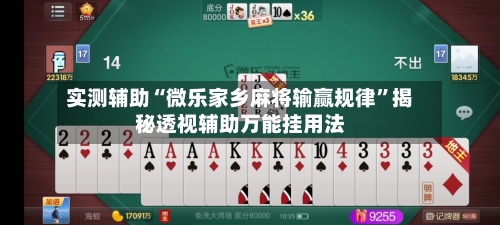 实测辅助“微乐家乡麻将输赢规律”揭秘透视辅助万能挂用法-第2张图片