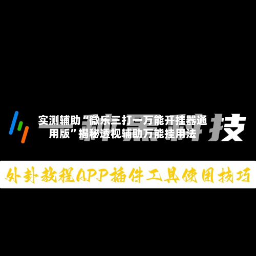 实测辅助“微乐三打一万能开挂器通用版”揭秘透视辅助万能挂用法-第1张图片