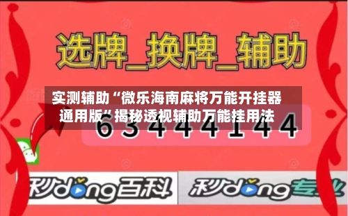 实测辅助“微乐海南麻将万能开挂器通用版	”揭秘透视辅助万能挂用法-第2张图片