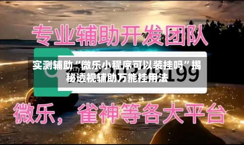 实测辅助“微乐小程序可以装挂吗”揭秘透视辅助万能挂用法-第2张图片