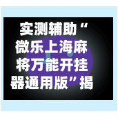 实测辅助“微乐上海麻将万能开挂器通用版”揭秘透视辅助万能挂用法-第3张图片