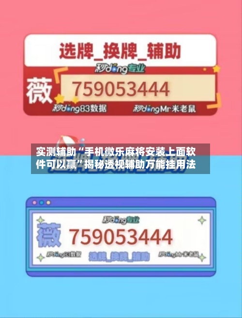 实测辅助“手机微乐麻将安装上面软件可以赢”揭秘透视辅助万能挂用法-第1张图片