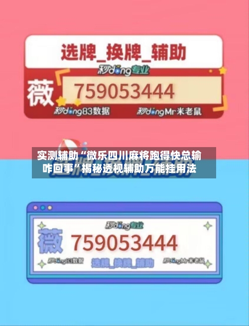 实测辅助“微乐四川麻将跑得快总输咋回事”揭秘透视辅助万能挂用法-第2张图片