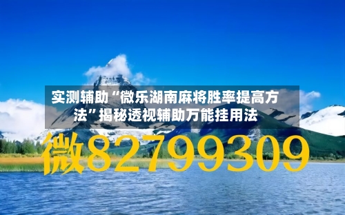 实测辅助“微乐湖南麻将胜率提高方法”揭秘透视辅助万能挂用法-第2张图片