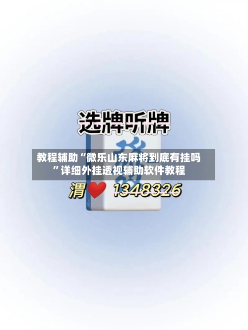 教程辅助“微乐山东麻将到底有挂吗”详细外挂透视辅助软件教程-第2张图片