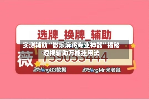 实测辅助“微乐麻将专业神器”揭秘透视辅助万能挂用法-第2张图片