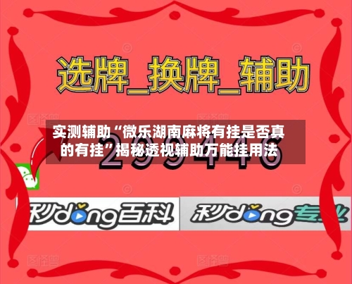 实测辅助“微乐湖南麻将有挂是否真的有挂	”揭秘透视辅助万能挂用法-第3张图片