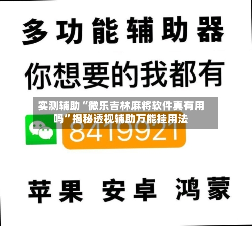 实测辅助“微乐吉林麻将软件真有用吗”揭秘透视辅助万能挂用法-第3张图片