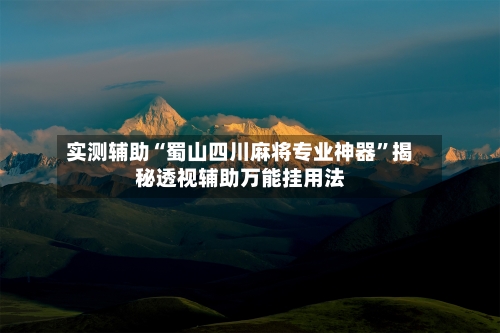实测辅助“蜀山四川麻将专业神器”揭秘透视辅助万能挂用法-第2张图片