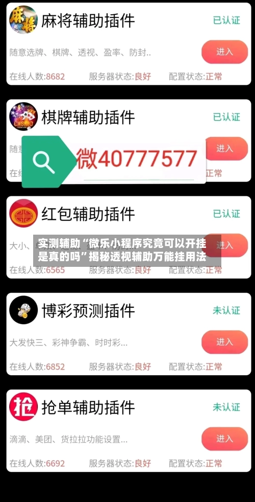 实测辅助“微乐小程序究竟可以开挂是真的吗”揭秘透视辅助万能挂用法-第3张图片