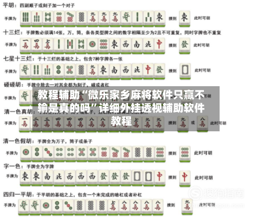 教程辅助“微乐家乡麻将软件只赢不输是真的吗”详细外挂透视辅助软件教程-第2张图片