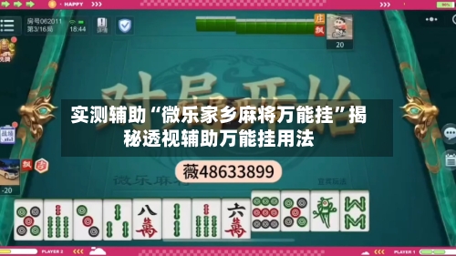 实测辅助“微乐家乡麻将万能挂	”揭秘透视辅助万能挂用法-第1张图片