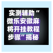 实测辅助“微乐安徽麻将开挂教程步骤”揭秘透视辅助万能挂用法-第2张图片