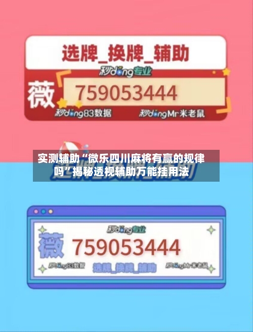 实测辅助“微乐四川麻将有赢的规律吗”揭秘透视辅助万能挂用法-第1张图片