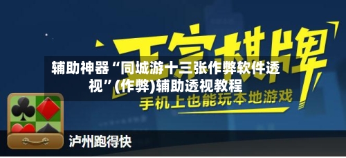 辅助神器“同城游十三张作弊软件透视”(作弊)辅助透视教程-第3张图片