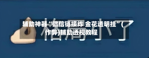 辅助神器“微信链接炸 金花透明挂”(作弊)辅助透视教程-第2张图片