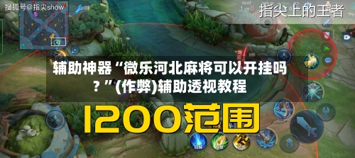 辅助神器“微乐河北麻将可以开挂吗? ”(作弊)辅助透视教程-第1张图片