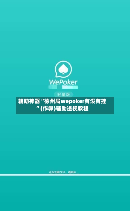 辅助神器“德州局wepoker有没有挂”(作弊)辅助透视教程-第2张图片