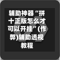 辅助神器“拼十正版怎么才可以开挂”(作弊)辅助透视教程-第2张图片